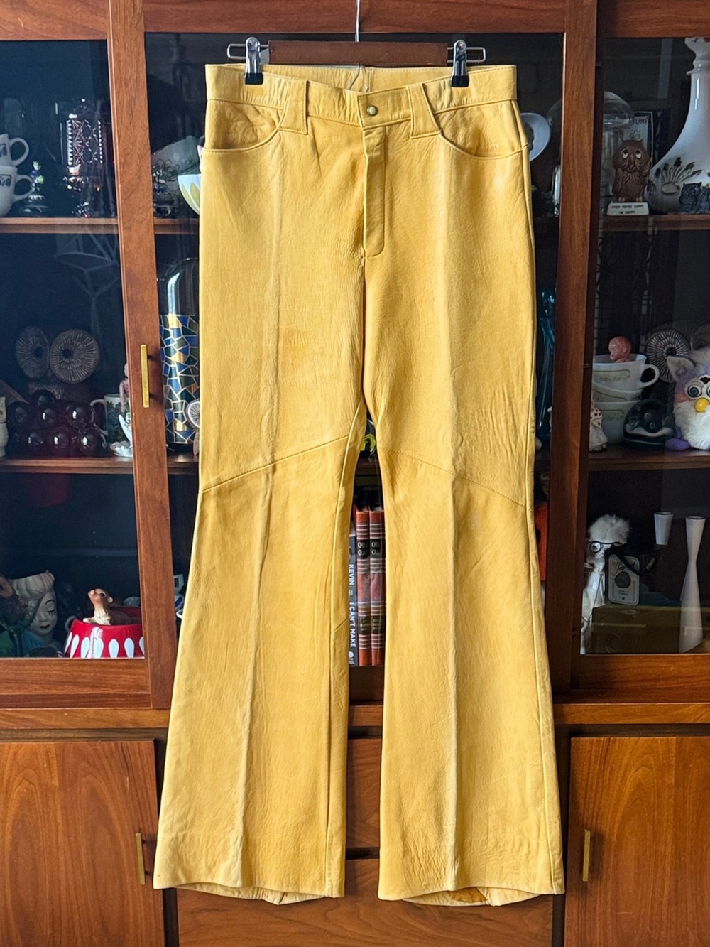 Vtg 70s Western Wear Men’s Santa Fe Co Leather Flare Pants Bell bottoms Sz 32